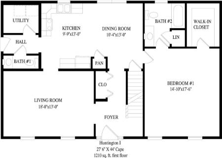 Huntington I Modular Home Floor Plan First Floor
